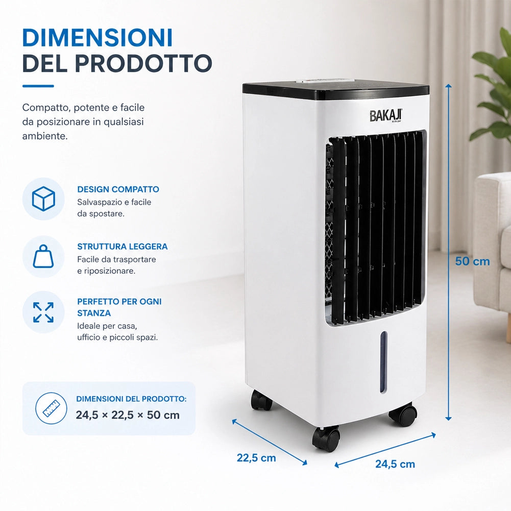 Raffrescatore a Aria 2 Blocchi Refrigeranti Umidificatore Telecomando Air Cooler