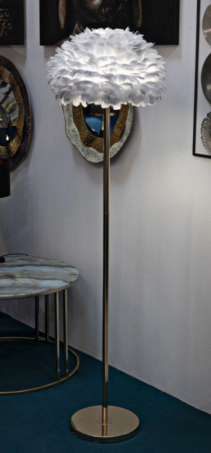 LAMPADA DA TERRA FEATHERS SLIM GRIGIA CM Ø 43X170