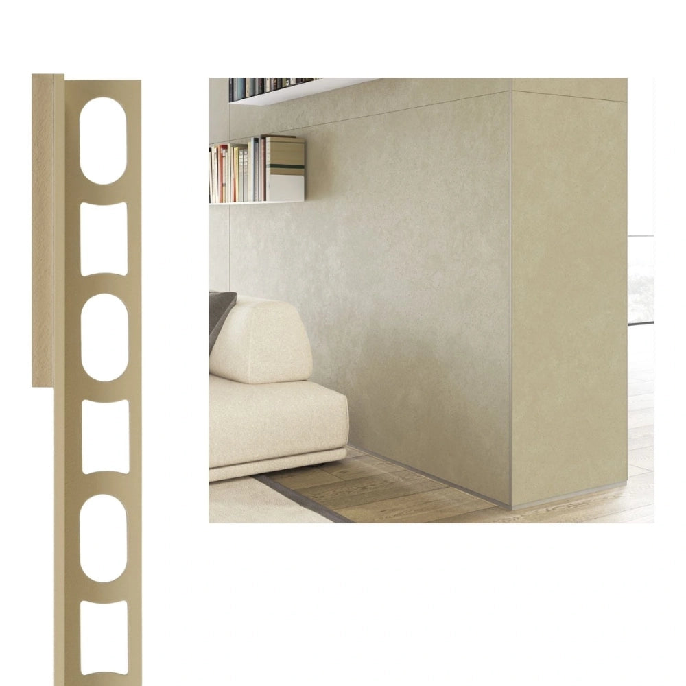 Profili in alluminio verniciato colore beige 132 a l per finitura parete proangle *** pezzi 3 pz, confezione 1