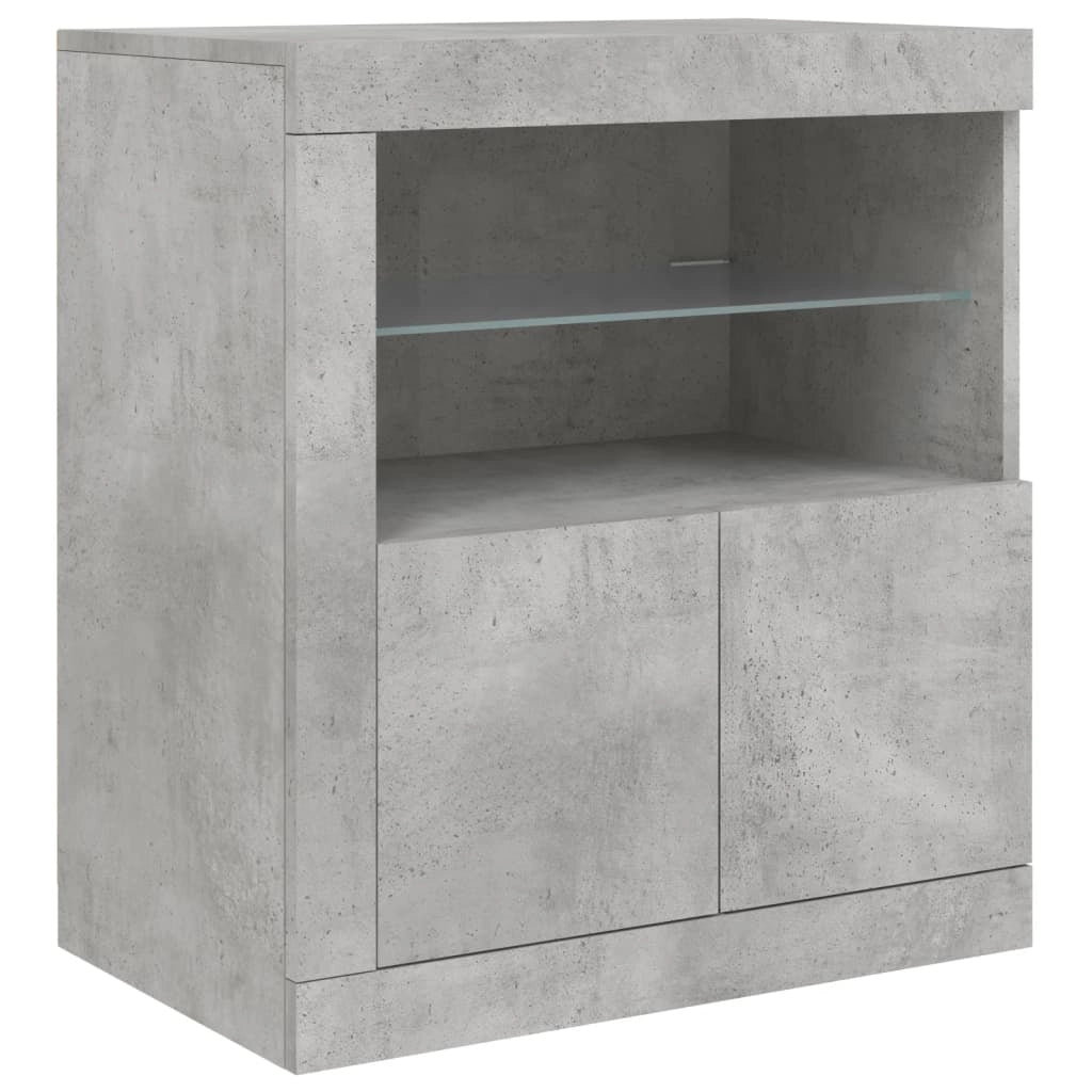 Buffet credenza cassettiera armadio mobile contenitore organizer per cucina soggiorno salotto con luci LED 162 x 37 x 67 cm grigio 02_0029981