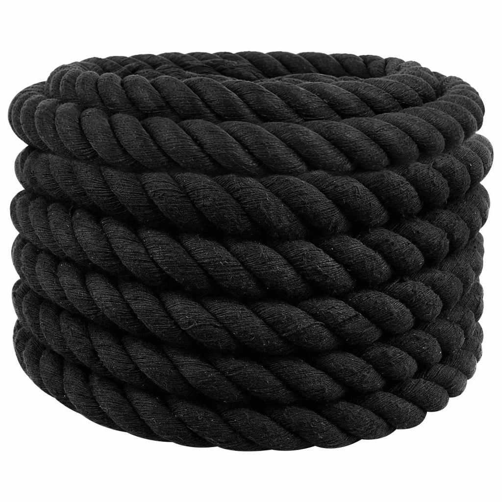 Corda | Fune di Cotone 50 m 30 Nero 100% Cotone