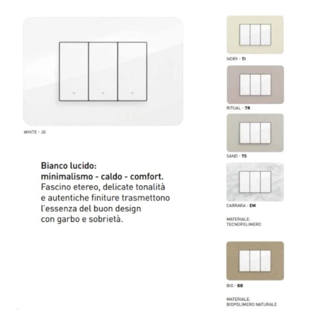 bticino jw4001 serie matixgo interruttore basculante unipolare 10ax 250vac