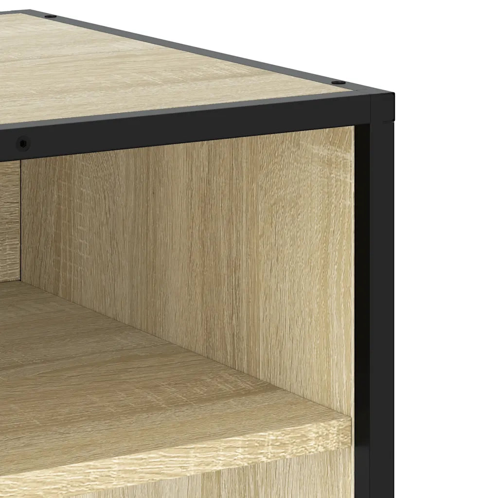 Mobile porta TV in stile industriale con ampio spazio contenitivo 270 x 40 x 46 cm realizzato in legno composito di rovere Sonoma 02_0055623