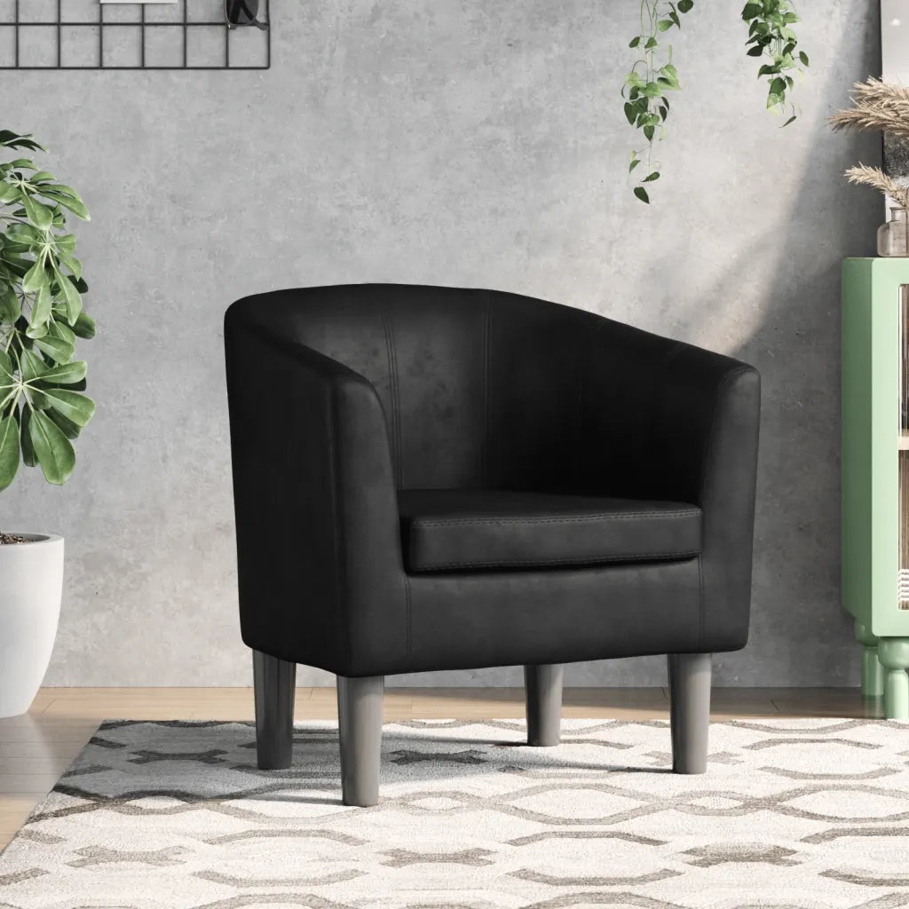 Poltrona | Sedia Relax Cabriolet Nera in Similpelle