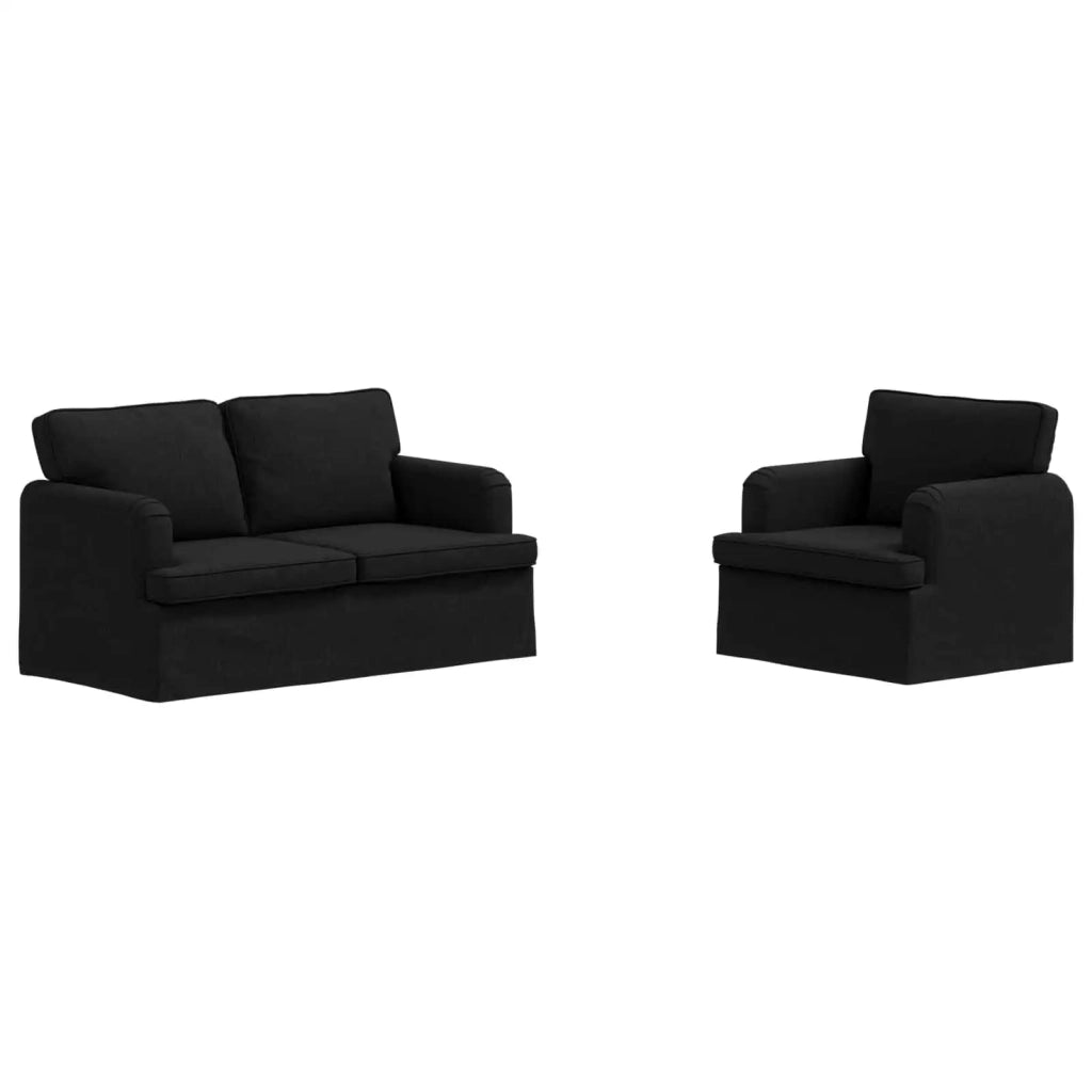 Set di divani 2 pcs Nero 144 x 80 x 85 cm Tessuto 3407518