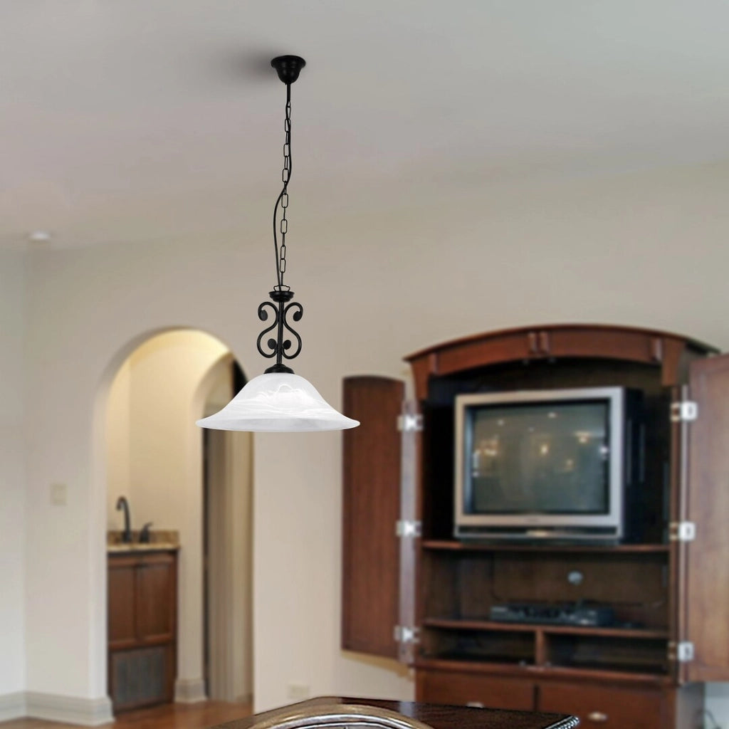 Lampada a sospensione Rabalux Dorothea Ø40 nera E27