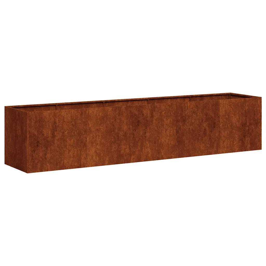 Fioriera Arrugginita 200x40x40 cm in Acciaio Corten 860688