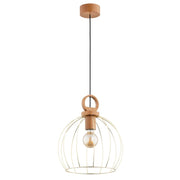 Lampada a sospensione legno oro AVATAR E27 15W Alfa