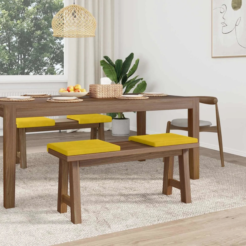Cuscino per panchina 4 pcs Velluto Giallo Profondità 35 cm 42043105