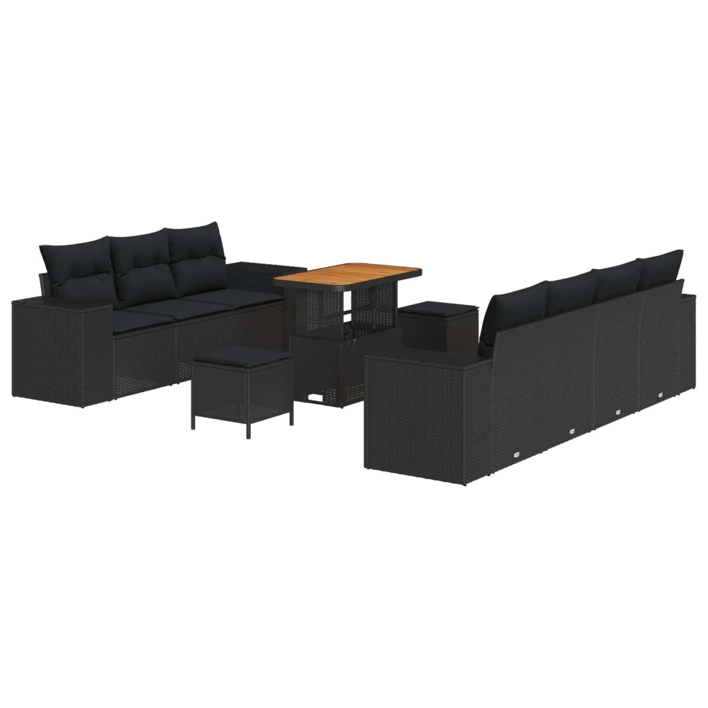 Set Divano da Giardino 10 pcs Nero Rattan in Polipropilene 3363919