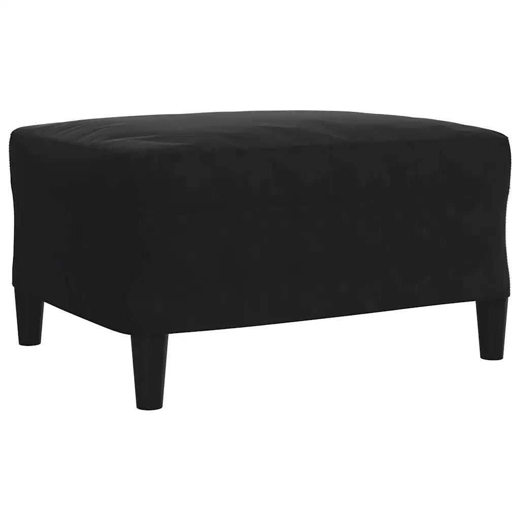 Set di Divani 3 pz con Cuscini e Rinforzi Nero in Velluto