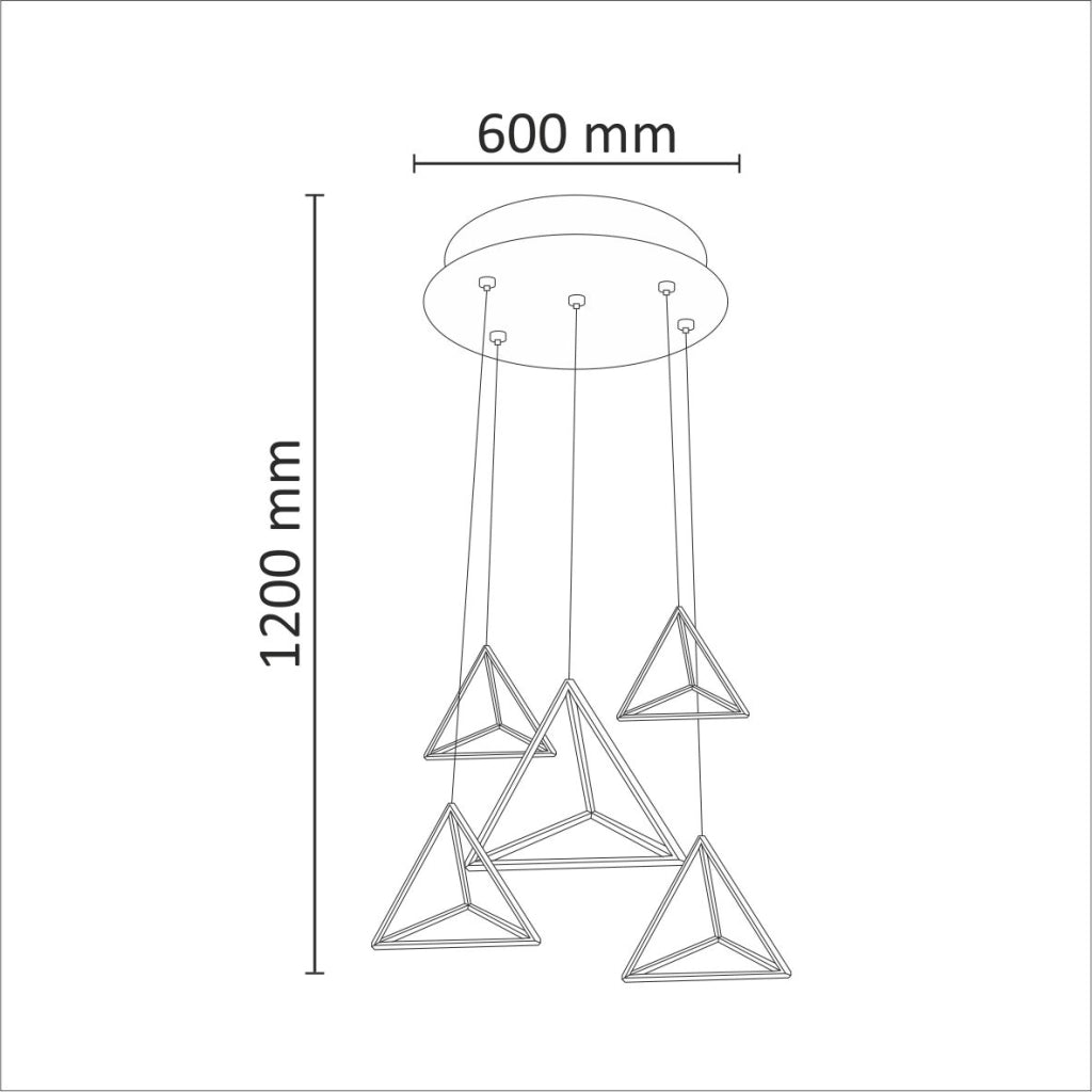 Lampada a sospensione LED 80W 3000K bianca 60cm Polux