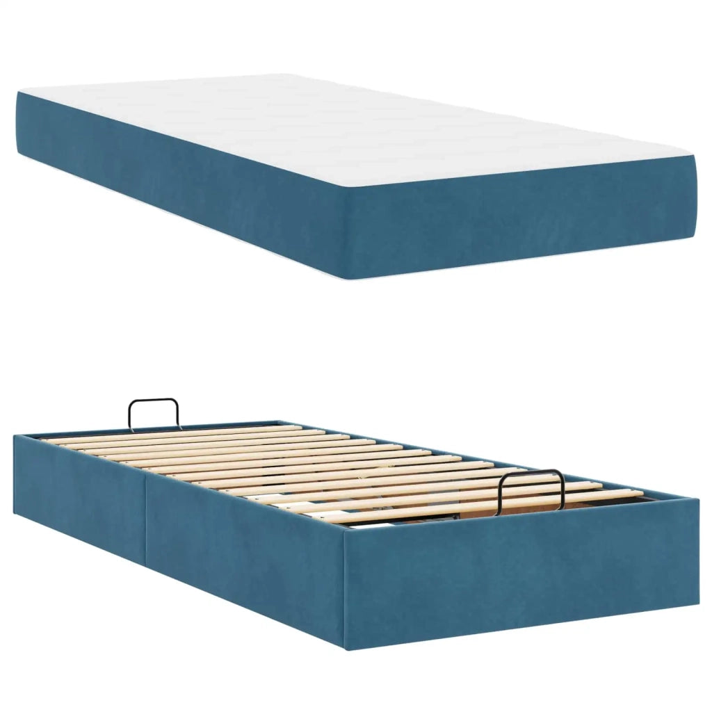 Struttura letto con materasso 2 pcs Blu Velluto 3399532