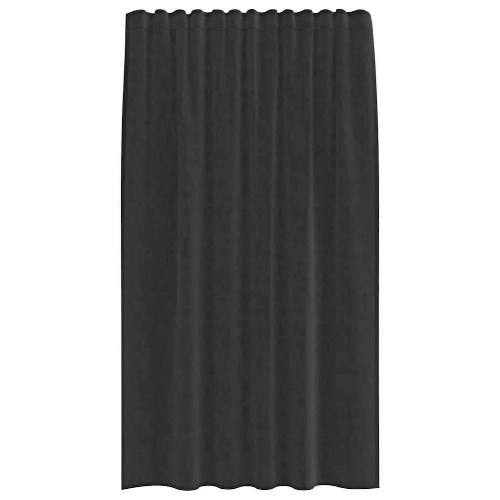 Tende in Voile con Tasche per Aste 2 pz Nero 4102167