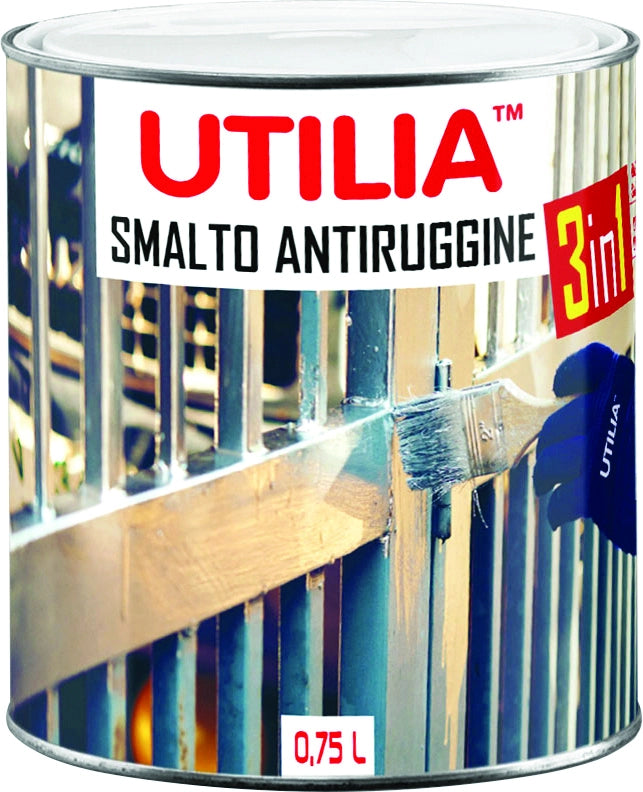 Utilia SMALTO ANTIRUGGINE  ml. 750 Bianco lucido 6.00 pz