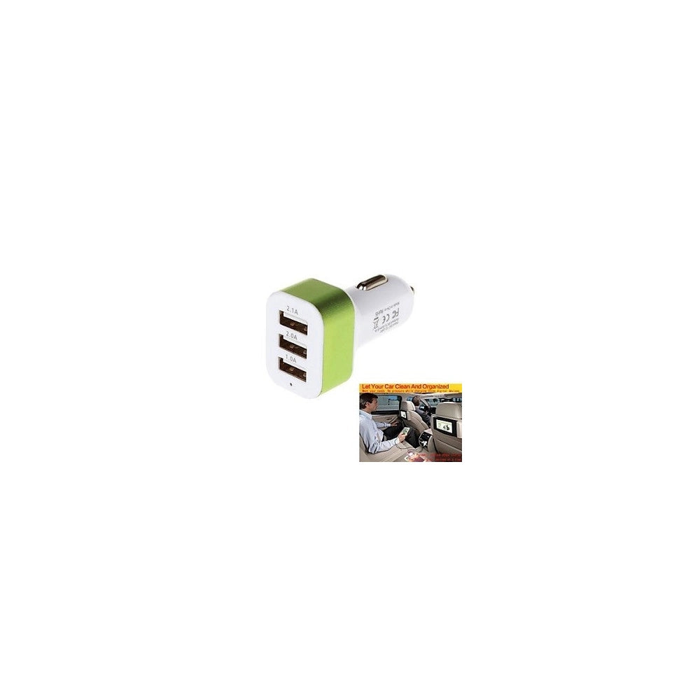 Trade Shop - Caricatore Carica Batteria Universale Per Auto Accendisigari 3 Usb 2,1a 2a 1a -