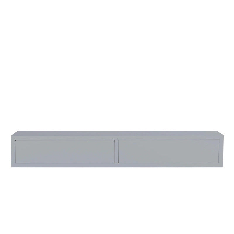 Mensola da Muro con Cassetto, Comodino Sospeso, Mensola da Parete, 88,2x13,4 p20 cm, Grigio - Made in Italy