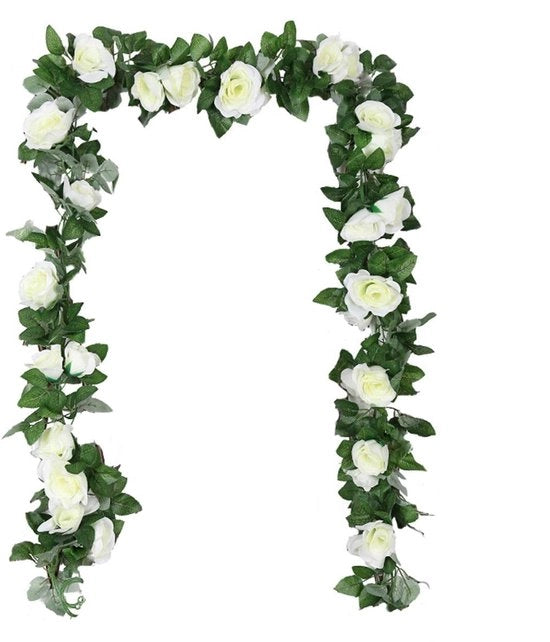 Decorazioni per Festa/Bambini/Benessere - 2 Pezzi - Rami di Rosa Artificiale - 240 cm - Decorazione per Matrimonio/Interni/Esterni - Capolavori di Fiori Realistici - Finte Fiori