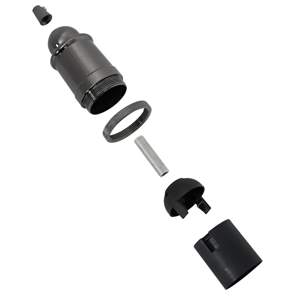 Portalampade 2 pz Nero Lucido E27 4106543