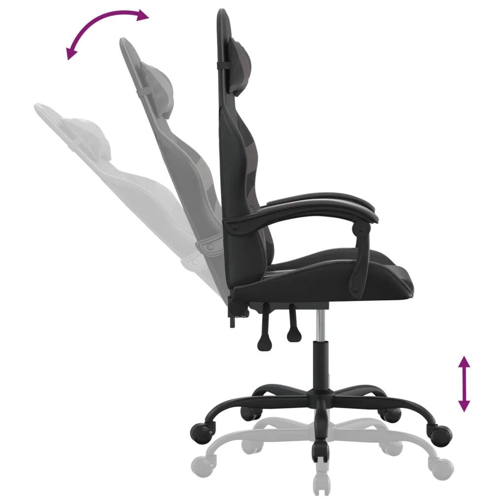 Sedia da Gaming Nera e Grigia in Similpelle 3143846