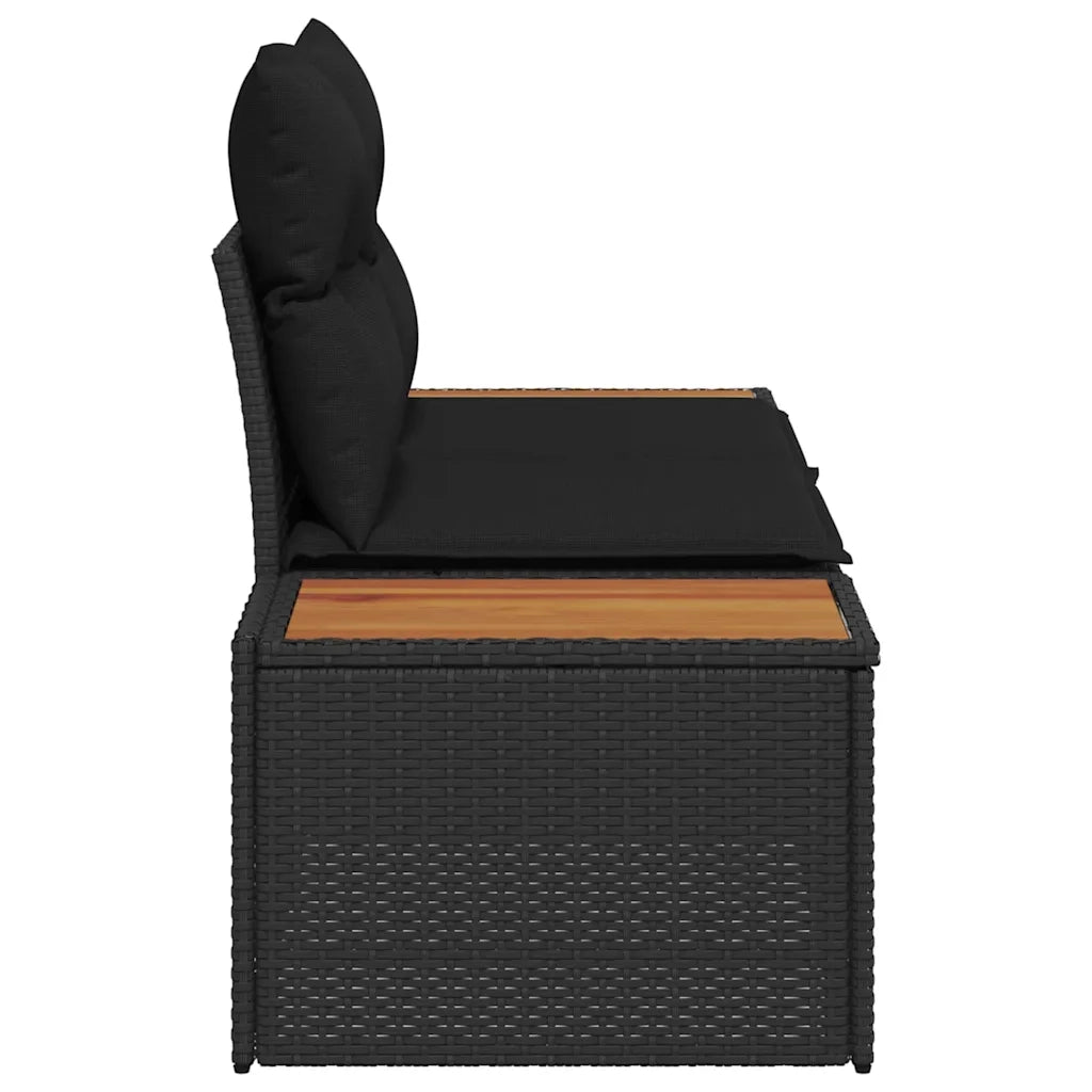 Divano da giardino Nero 184 x 62 x 85cm polyrattan 42006818