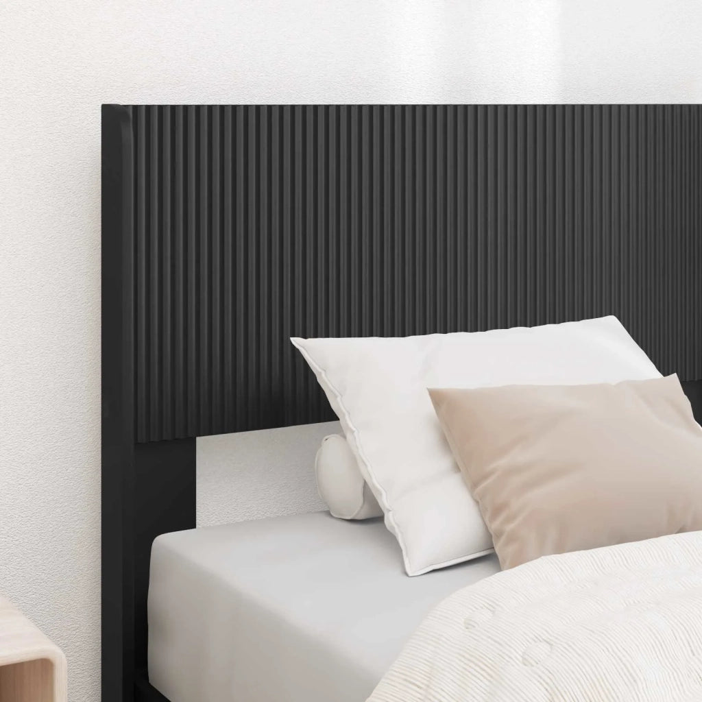 Struttura del letto con stoccaggio e testata Nero 100 x 200 cm 3414408