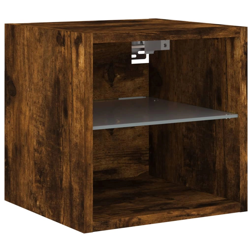 Mobile TV multimediale scaffale TV credenza mobile TV sala da pranzo soggiorno camera da letto con illuminazione a LED 8 pezzi rovere affumicato legno ingegnerizzato marrone 02_0029480