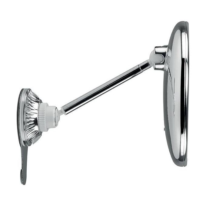 Macom 229 Sensation Specchio Cosmetico Ingrandente 10x Asta Telescopica Doppio Snodo 24 LED Ventosa colore Cromo