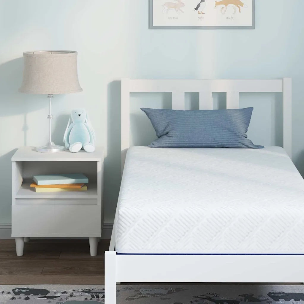 Materasso Bianco e Blu 80 x 160 cm Tessuto Jacquard 4106334