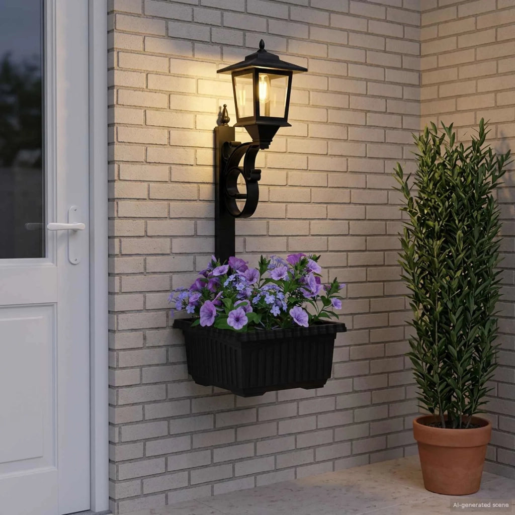 Applique con Vaso with LED Bulb Nero 29 x 28 x 74 cm ABS e PP 42042690