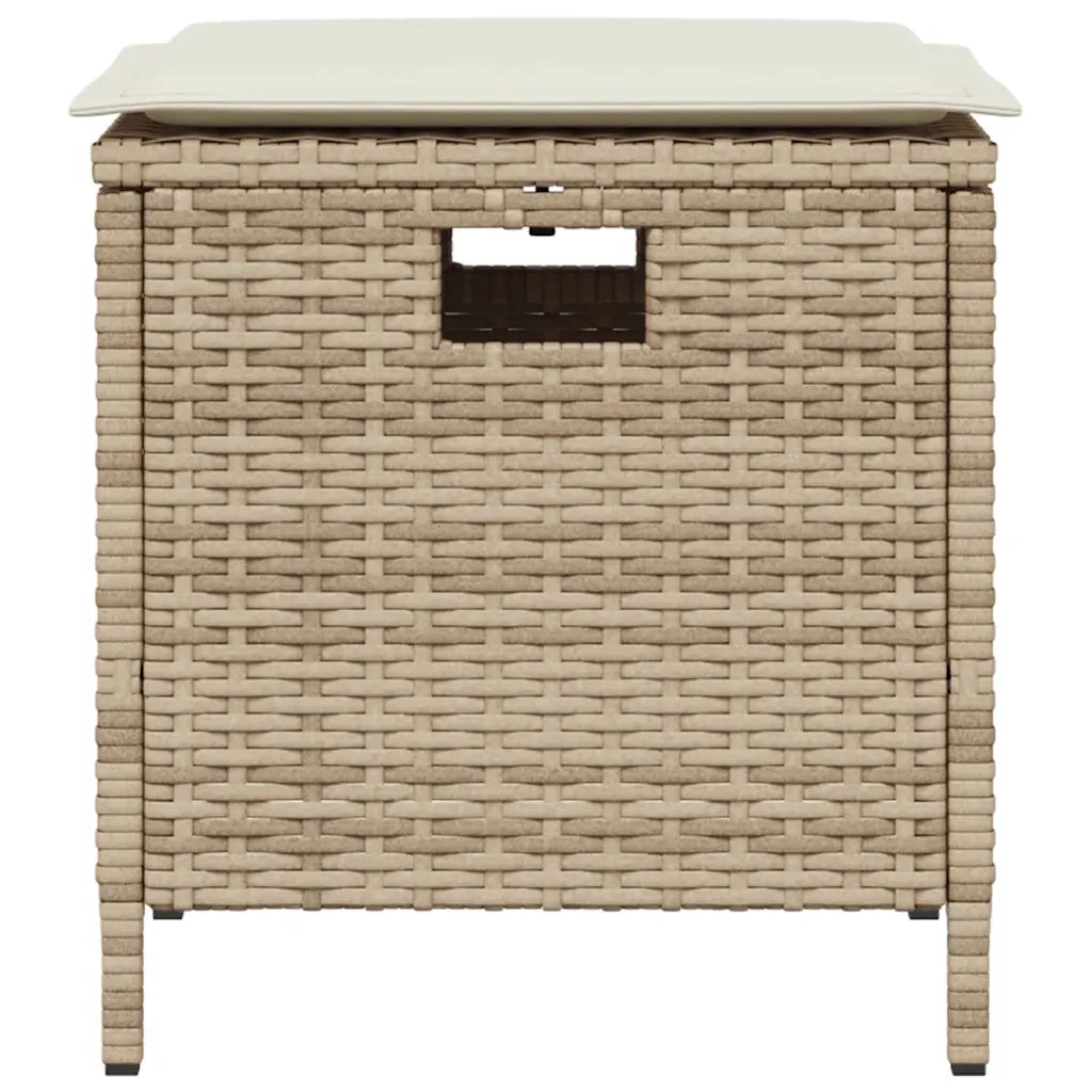 Set da Pranzo da Giardino 5 pz con Cuscini Beige in Polyrattan 365422