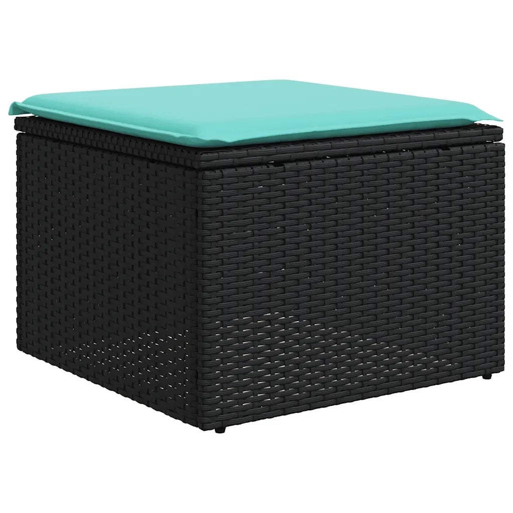 Set Divani da Giardino 8 pz con Cuscini Nero in Polyrattan