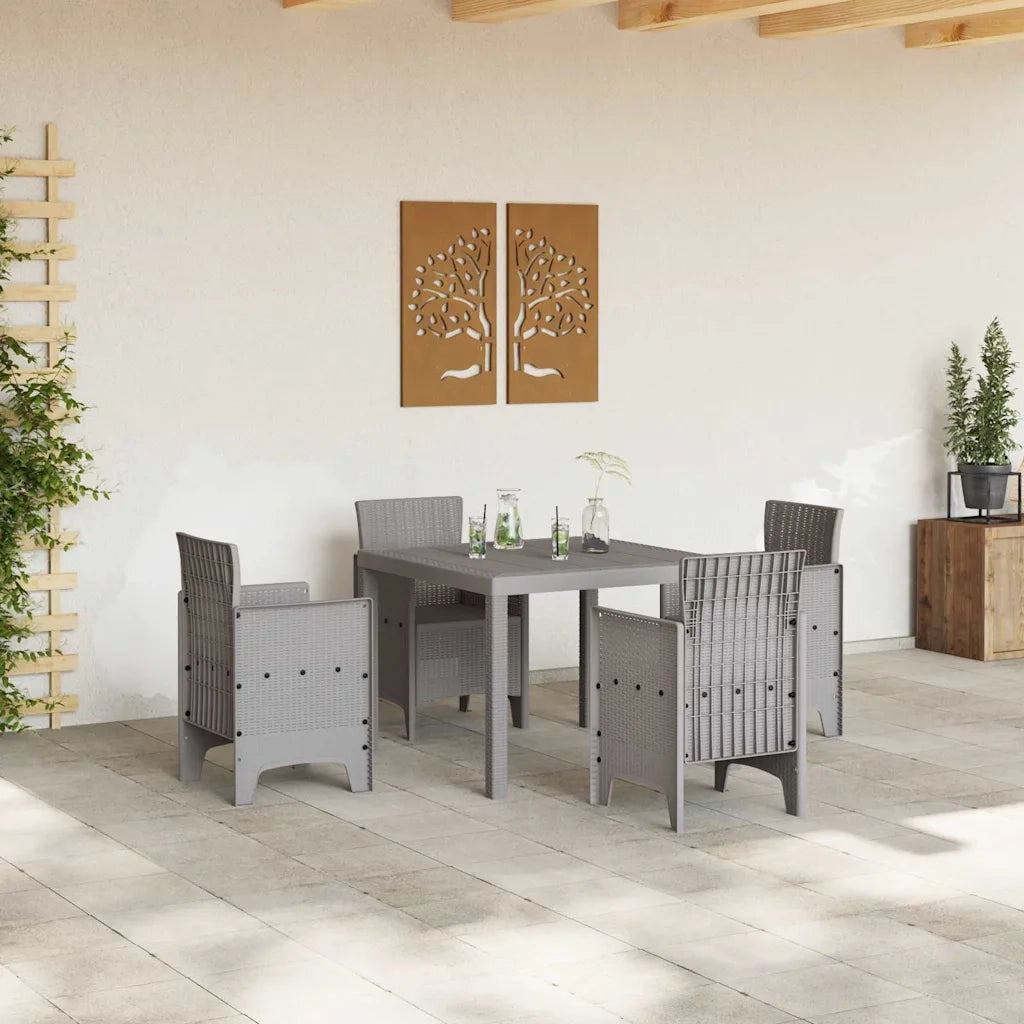 Set da Pranzo per Giardino 5 pcs Grigio chiaro Polipropilene 3378547