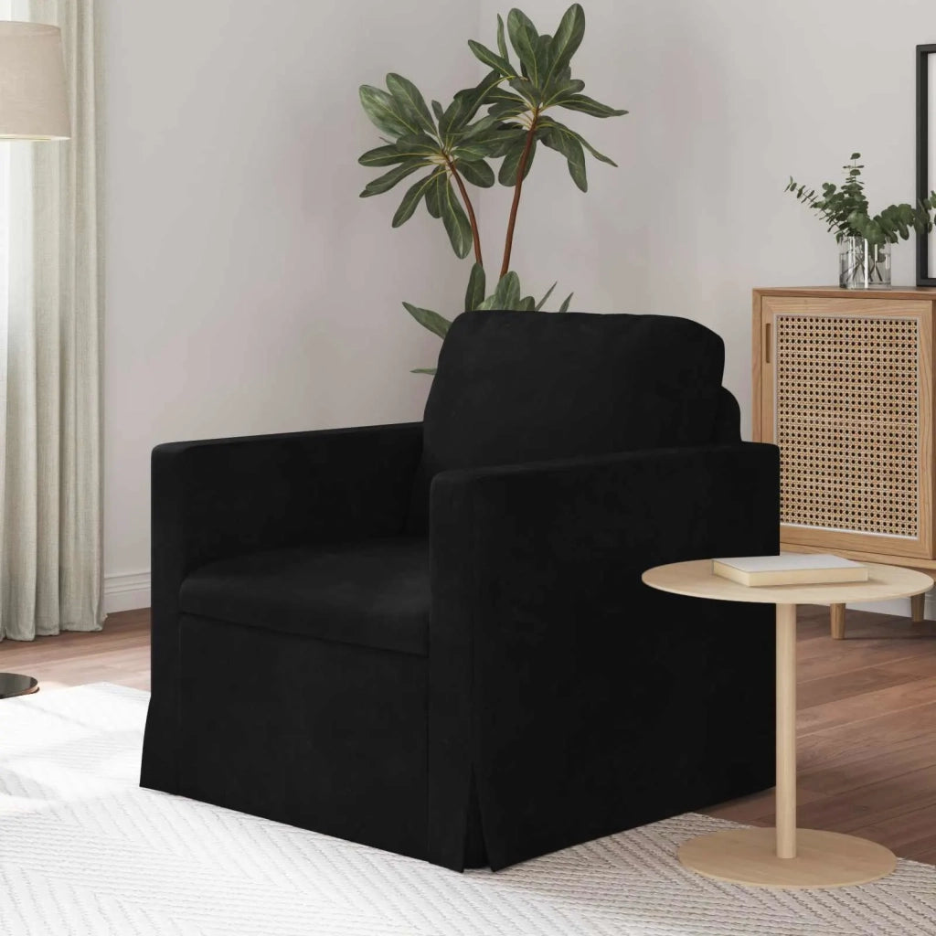 Divano Nero 78 x 78 x 80 cm Velluto