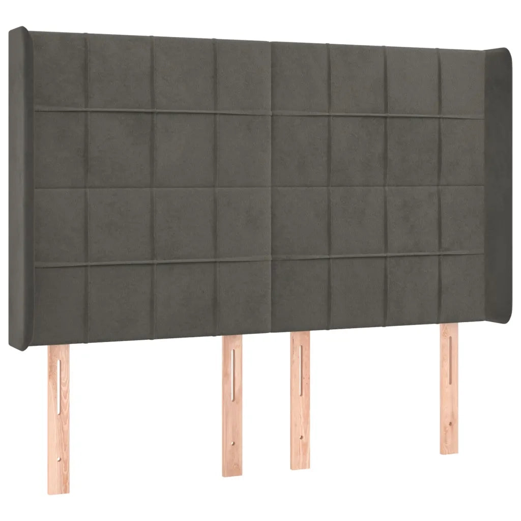 Letto a Molle con Materasso e LED Grigio Scuro 140x200 cm 3139566
