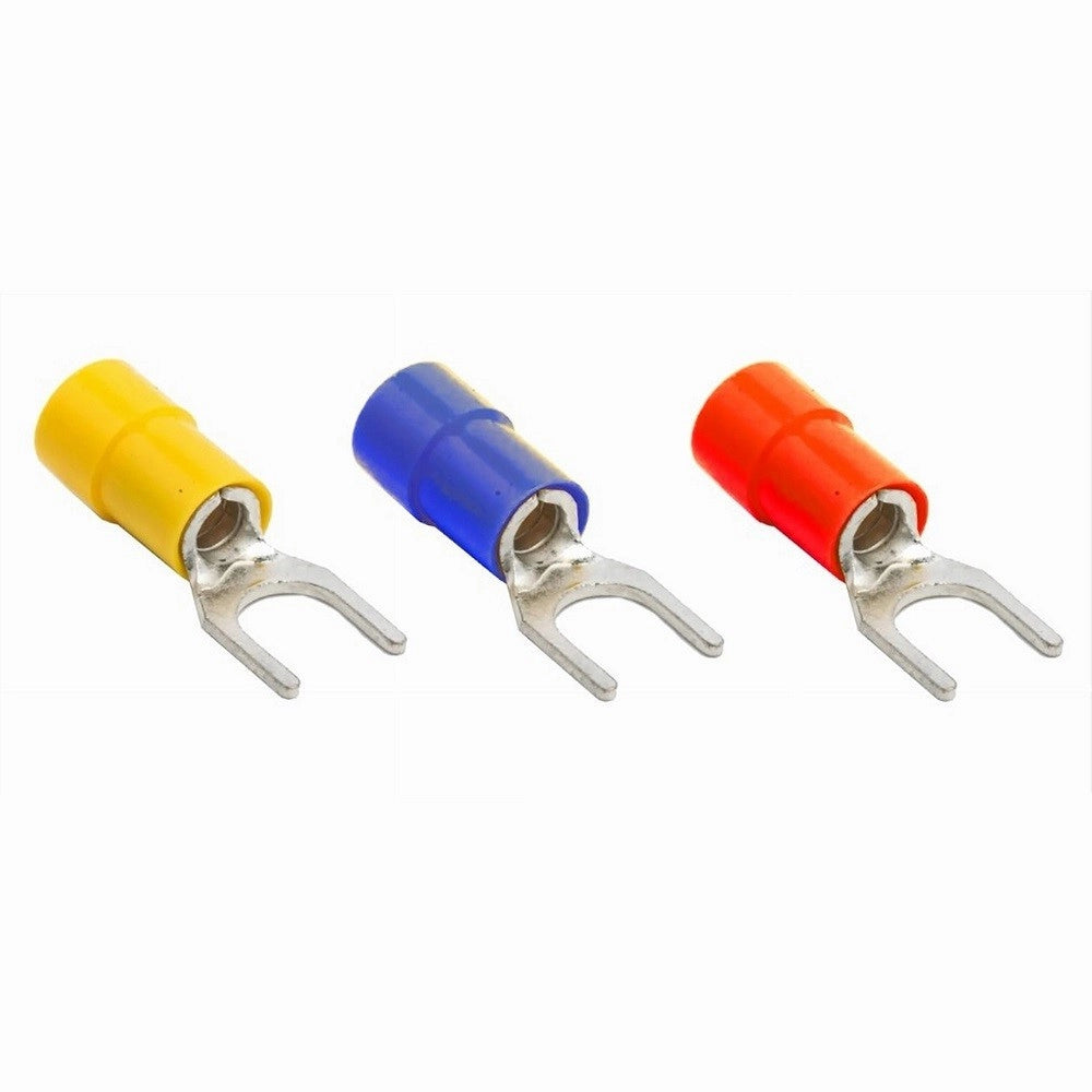 Trade Shop - Set 100pz Capicorda A Forcella A Crimpare Per Cavi 2.5 - 4mm² Isolato M4 Sv3.5-4 -
