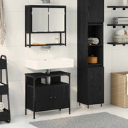 Set di mobili per il bagno 2 pcs Nero Legno multistrato 3334321