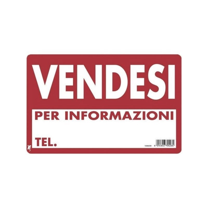 Cartello in plastica "vendesi" 30 x 20 cm