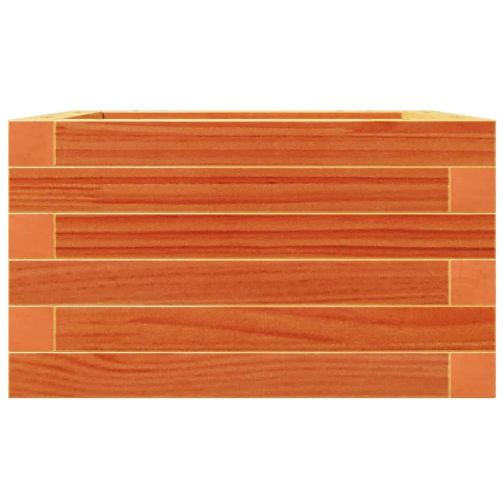 Fioriera rialzata per piante fiori terrazza giardino finitura a cera 40 x 40 x 23 cm legno di pino massiccio marrone 02_0038451