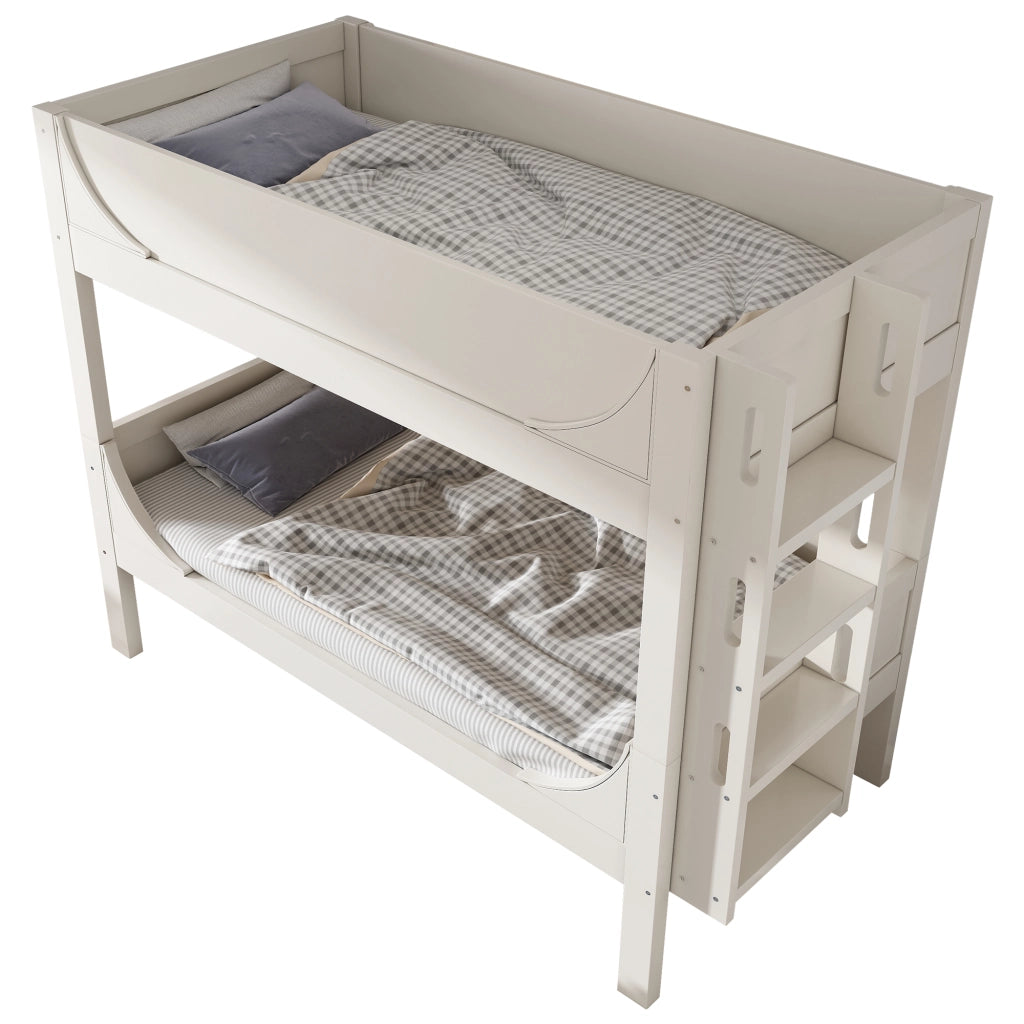Letto a castello separabile – 90x200 cm – scala reversibile 2 letti singoli – bianco