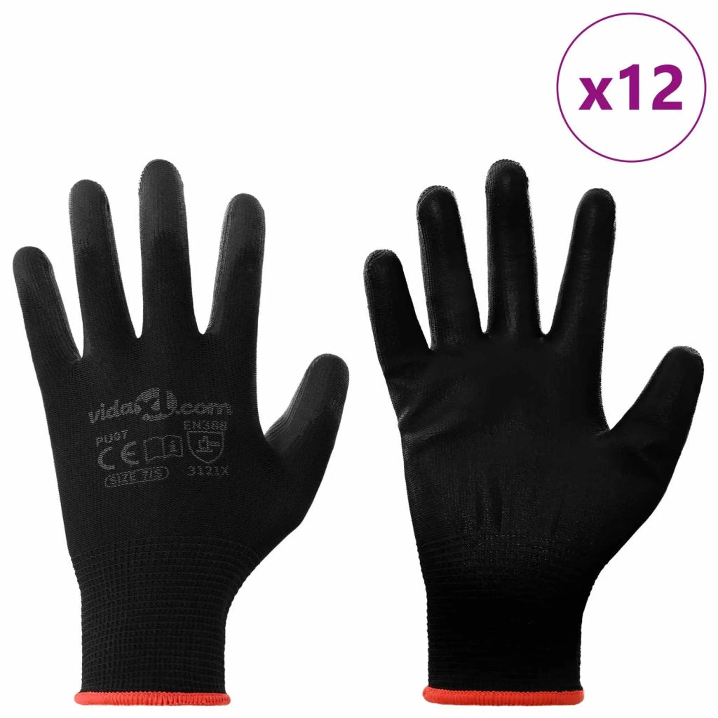 Guanti da Lavoro 12 pz Nero 7 / S Poliestere CFW4905912
