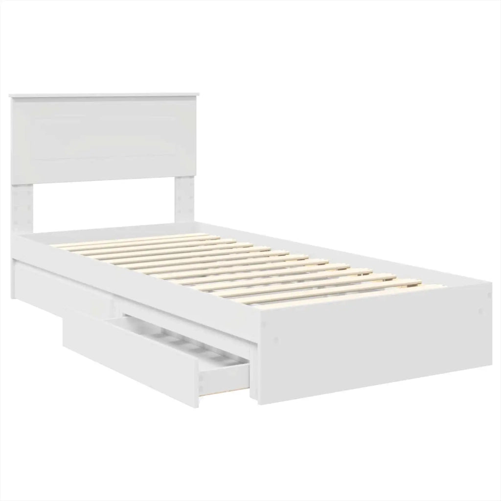 Letto con Contenitore Bianco 75 x 190 cm Legno multistrato