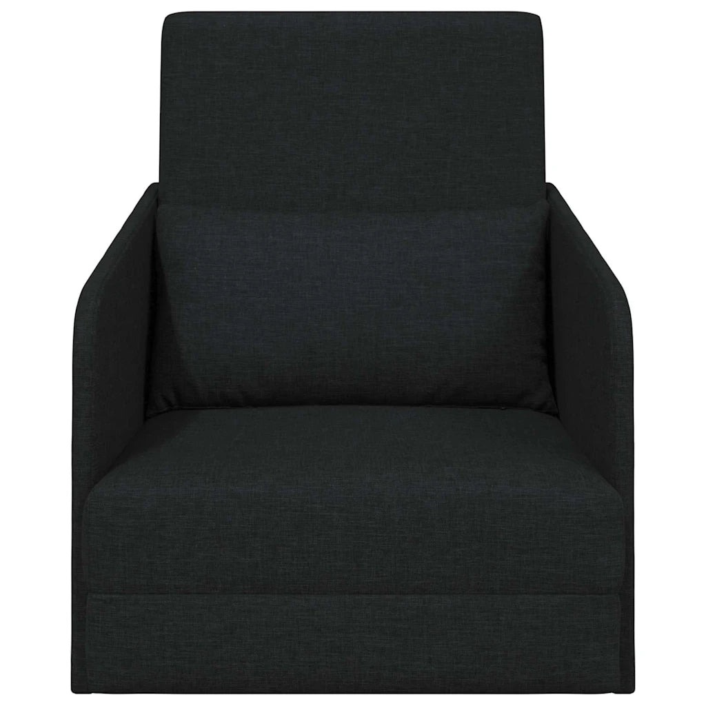 Divano letto | Sof¨¤ letto | Letto singolo Nero 65 x 80 x 83 cm Tessuto