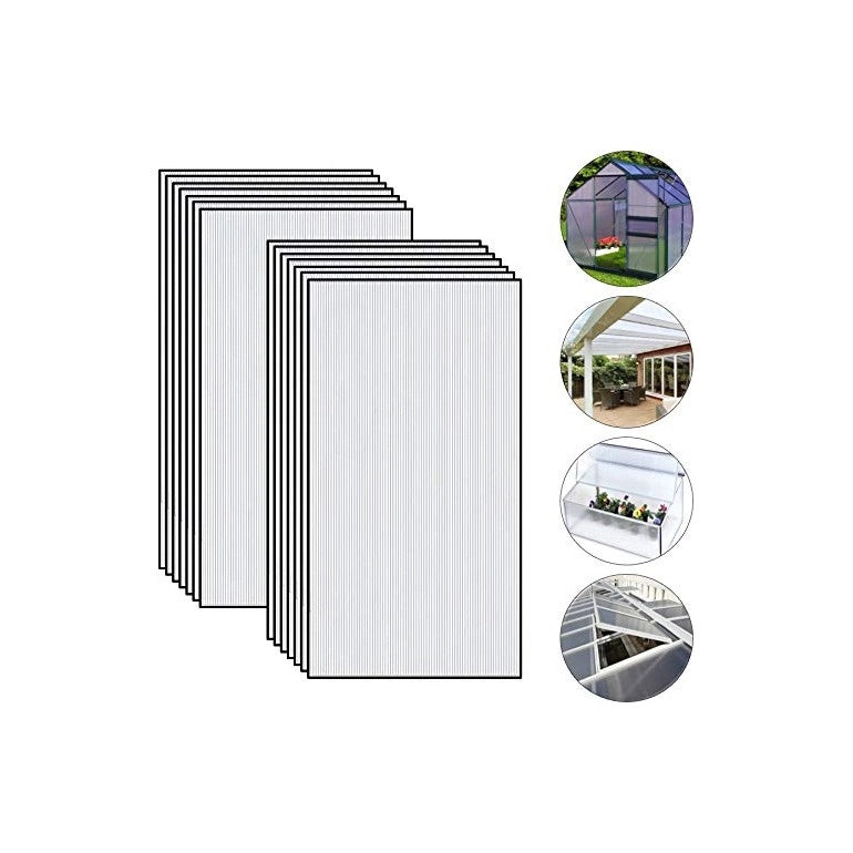 1 lastra policarbonato alveolare spessore 6 mm dimensione 44 x 98 cm Trasparente