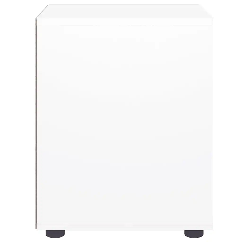 Comodino | Armadio da Notte | Mobiletto da notte VISNES Bianco 45x40x50 cm in Legno Multistrato