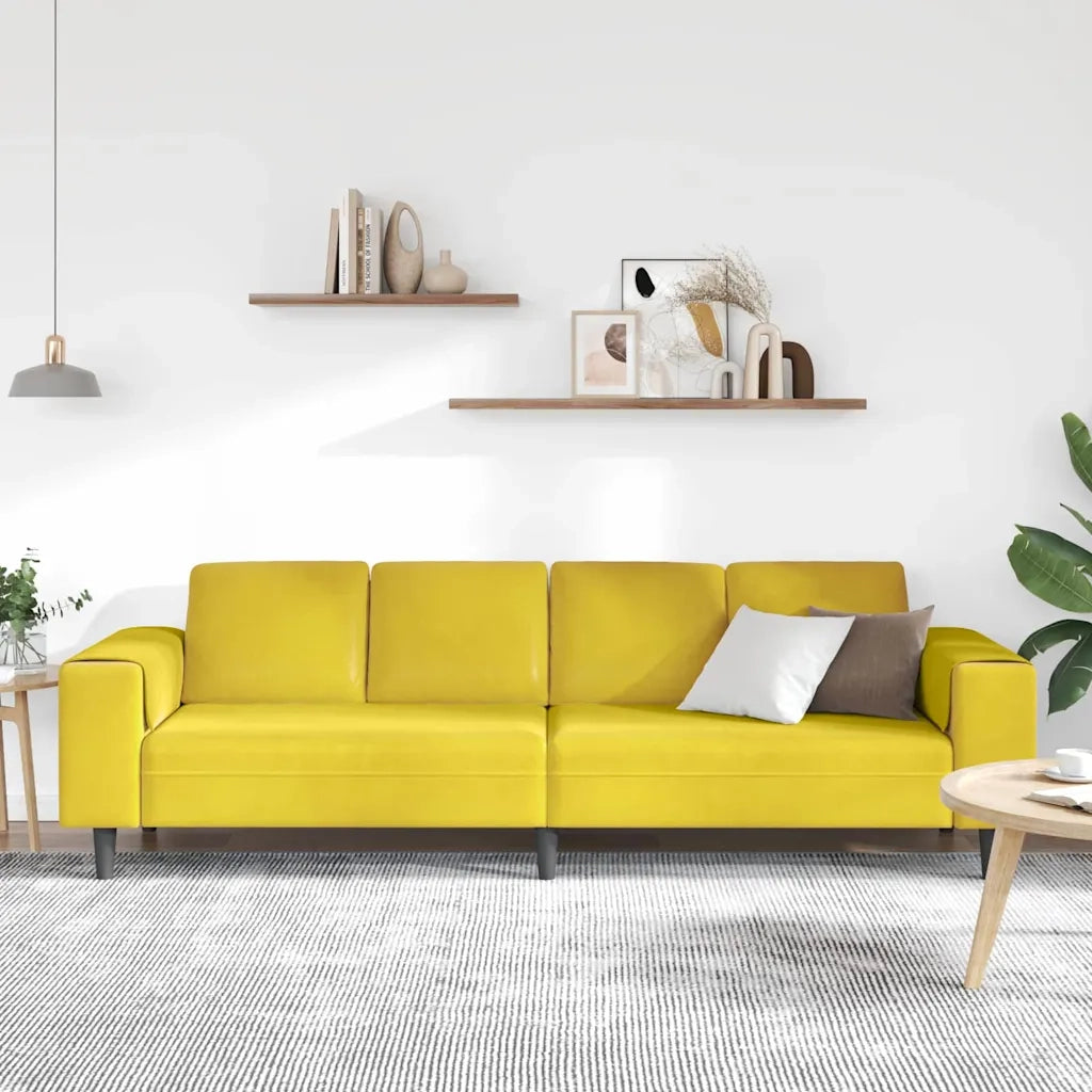 Divano per Soggiorno Giallo 250 x 77 x 76 cm 3335097