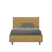 Letto una piazza e mezza contenitore imbottito 120x200 tessuto Labirinto 6 giallo Adele