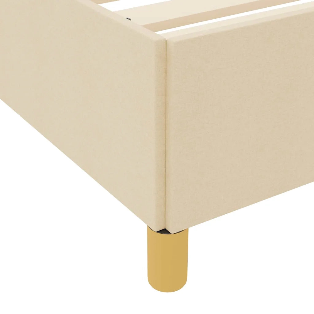 Letto matrimoniale | Letto per adulti | Struttura del letto con materasso Crema 120 x 200 cm Tessuto