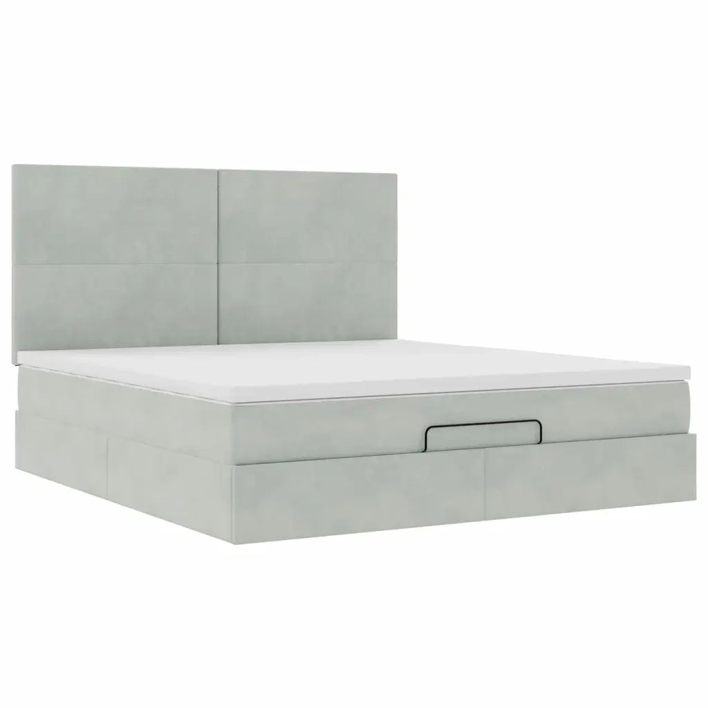Struttura Letto Pouf con Materassi 180x200 cm Velluto 3314264