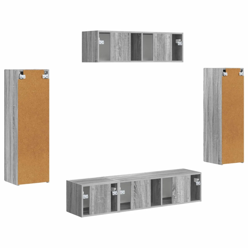 Mobile TV 5 pcs Grigio Sonoma 3409174